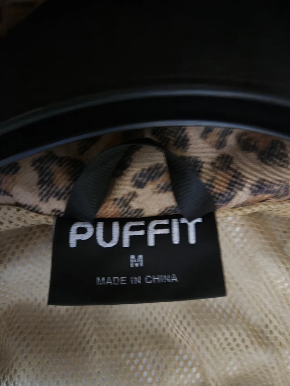 PUFFIT STM-TEX Leopard Print Short Oversized Rain Jacket Medium